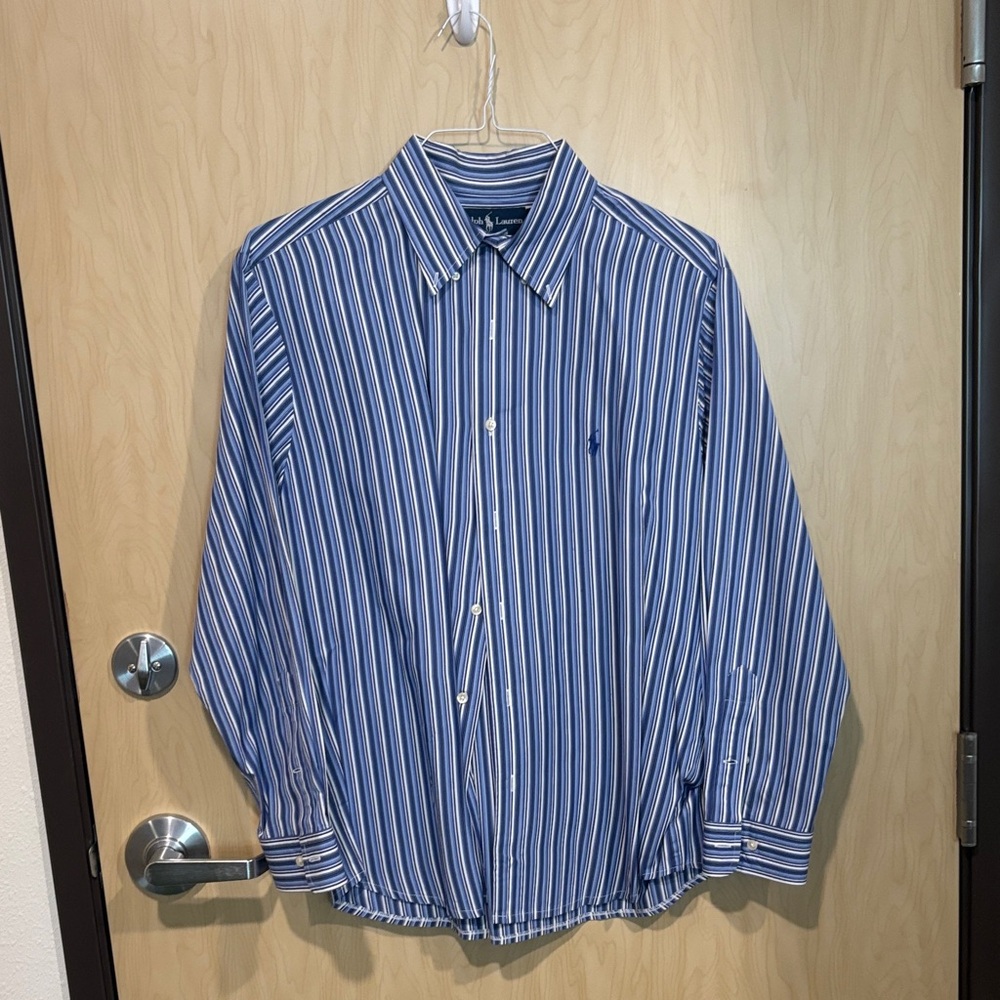 Ralph Lauren Blue and White Striped Shirt
